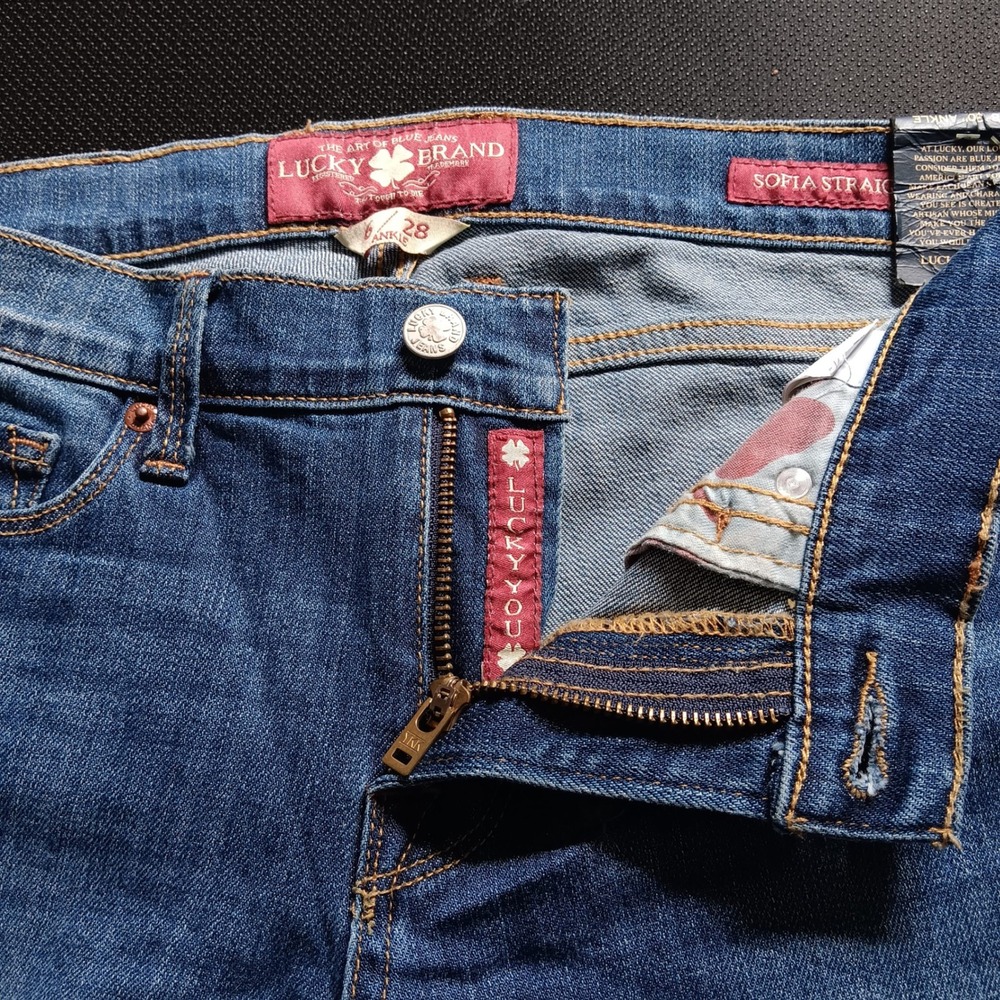 Lucky Brand Sofia Straight Jeans Womens 6/28 *measures 30 Blue NWT Ankle 7WC1015 - Picture 3 of 14